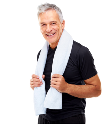 Picture of a Man with a white towel around neck